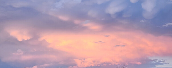 Sky with colorful clouds during sundown