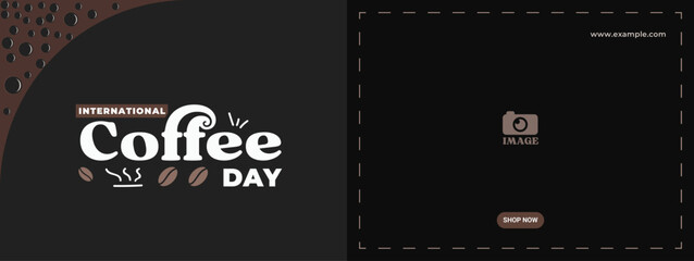 October 1st celebration of international coffee day. Template design for banner, background, poster, greeting card, advertising