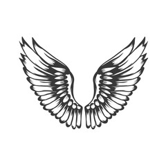 Obraz premium wing vector design black and white