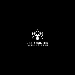 Deer hunter logo template icon isolated on dark background