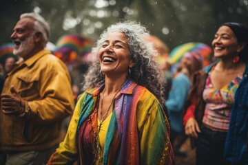 Fototapeta premium A happy person enjoying street festival