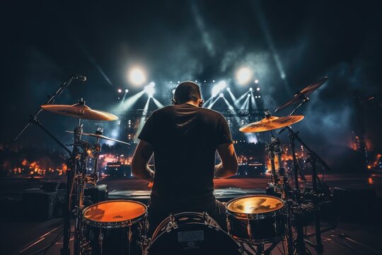 Drummer at concert