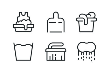 Dashed Outline Icons Pack for UI. Editable Stroke. 