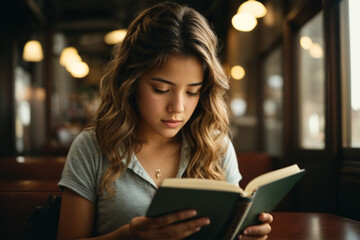 woman reading a book