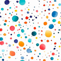 Colorful dots seamless pattern watercolor texture  cute illustration party celebrate print