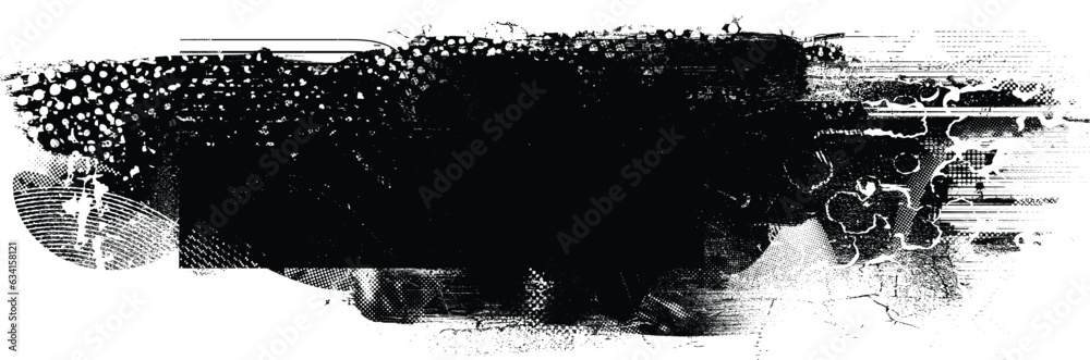 Leinwandbilder Glitch distorted grange shape . Noise grungy logo . Trendy defect error shapes . Glitched  .Grunge textured . Distressed effect .Vector shapes with a halftone dots screen print texture.