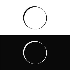 Black and white circle vector logo template design