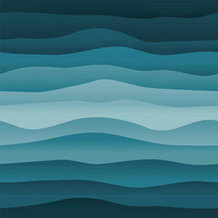 Wavy stripes seamless pattern. Vector illustration with gradient from light to dark blue.