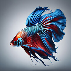 Obraz na płótnie Canvas a siam fish with blue and red colors Generative AI
