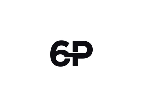Modern 6P Logo Letter, Typography Number 6p Alphabet Logo Letter Vector