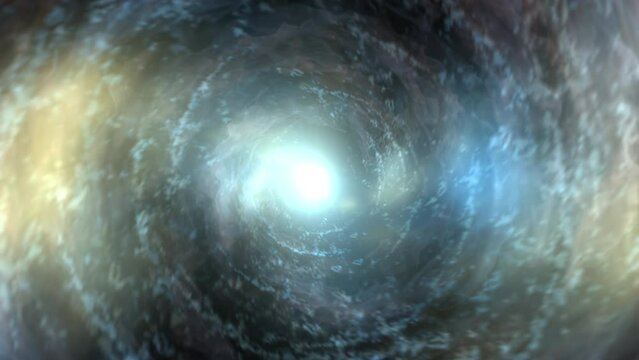 Tunnel vortex of cosmic debris or wormhole teleporter for time travel, 4k resolution