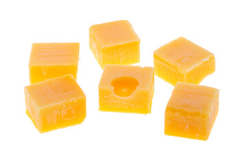 cheese cubes isolated