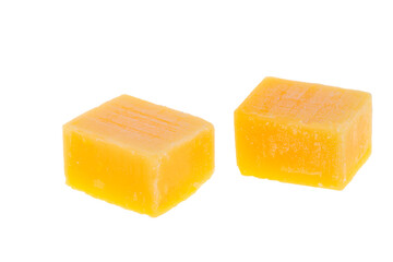 cheese cubes isolated