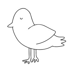 Easter bird spring doodle spring cute design element. Spring easter traditional egg coloring page design