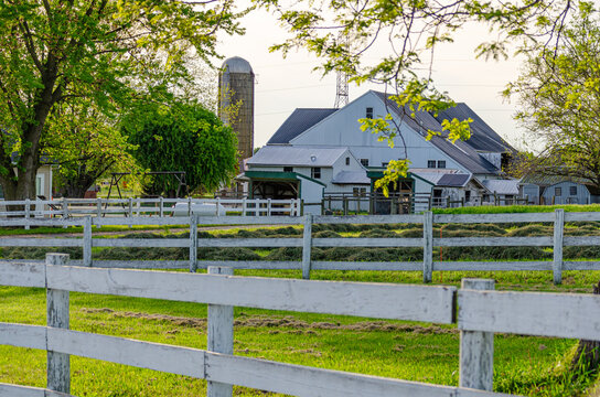 Eine typische Amische Farm in Lancaster County, Pennsylvania