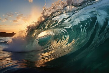 Awe-inspiring power of massive tsunami waves crashing in the ocean