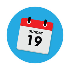 Fototapeta premium 19 sunday icon with white background