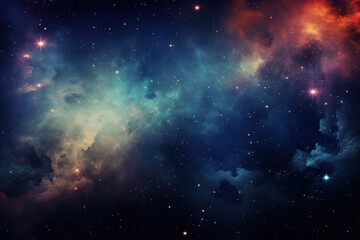 Fototapeta premium Night sky, beautiful nebula colorful art