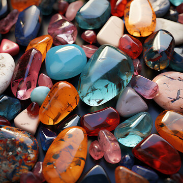 Mixed texture of stones like colorful glass shards