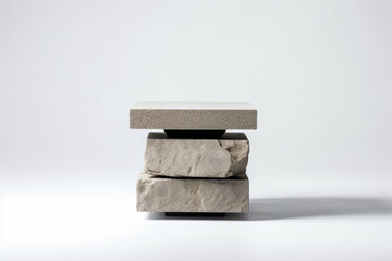Solid foundation an Asianinspired design made of stone. Minimalist mockup for podium display or showcase. AI generation