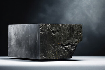 Heattreated tool steel with a textured surface Minimalist mockup for podium display or showcase. AI generation