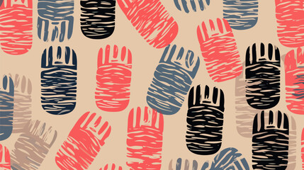 Stylized hand prints pattern,colorful vector illustration.