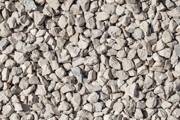 Rubble, lot of stones in pile, close-up, top view