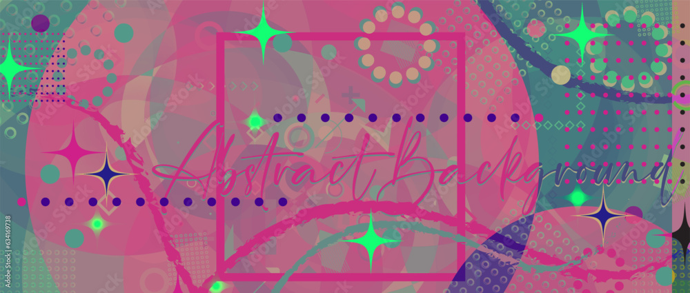 Fototapete Abstract colorful background with shapes and geometric elements. Vector illustration for your design.