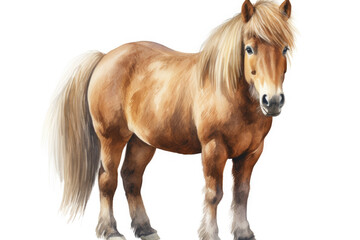 Watercolour illustration of Icelandic horse