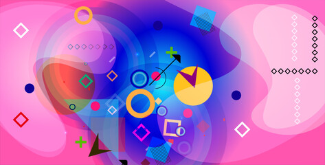 Colorful abstract background with circles and lines. Vector illustration EPS10. Gradient composition