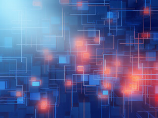 Sophisticated bright digital background, combining illustration and technologies.