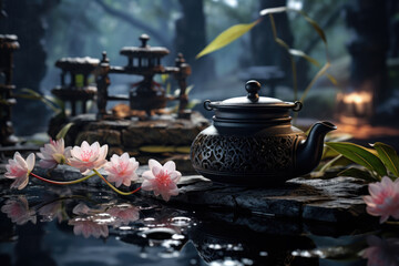 Asian Tea pot. AI generative