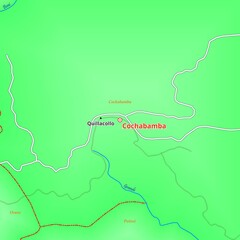 Map of Cochabamba City in Bolivia