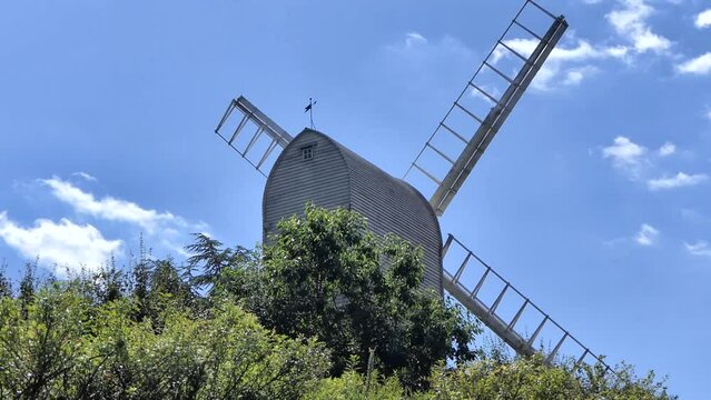 Finchingfield Post Mill from low angle time lapse.

Known as the most photographed village in Essex, Finchingfield is home to one of the county's few remaining windmills.