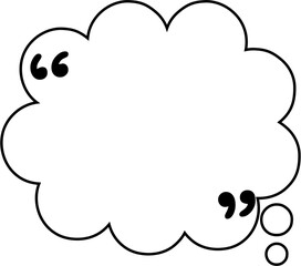 speech bubble balloon with quotation marks icon sticker memo keyword planner text box banner, flat png transparent element design