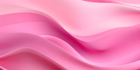 Schilderijen op glas Barbiecore pink abstract wave background, 3d textured, ai generated © TatjanaMeininger