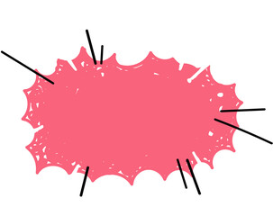 speech bubble balloon pink color icon sticker memo keyword planner text box banner, flat png transparent element design