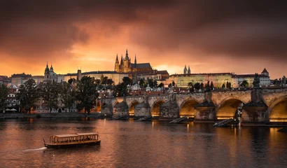 Gordijnen Charles Bridge & Prague Castle © Ari