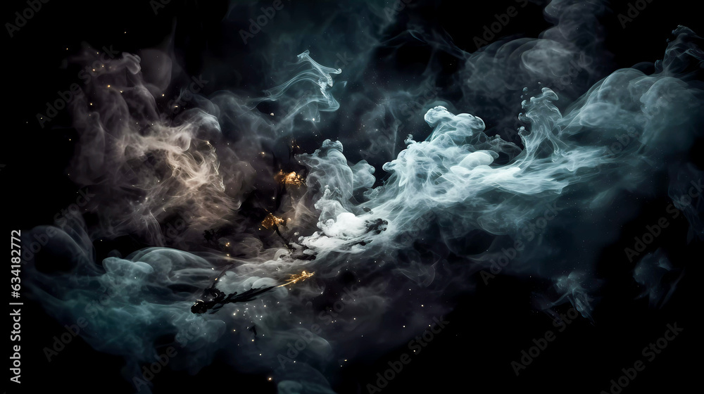 Canvas Prints deep space, smoke, stars and galaxies. on a dark background.. generative ai technology.