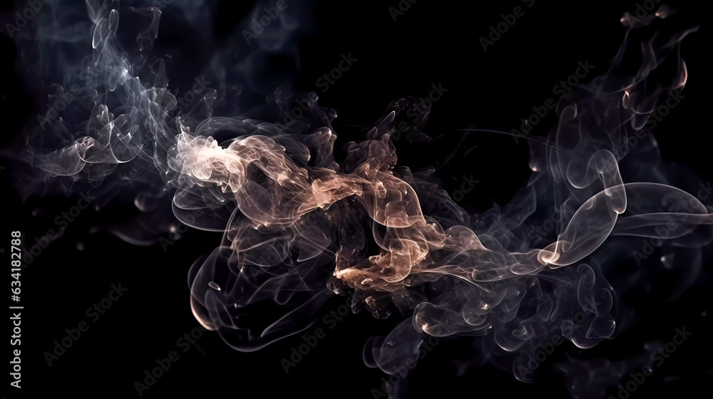 Poster deep space, smoke, stars and galaxies. on a dark background.. generative ai technology.