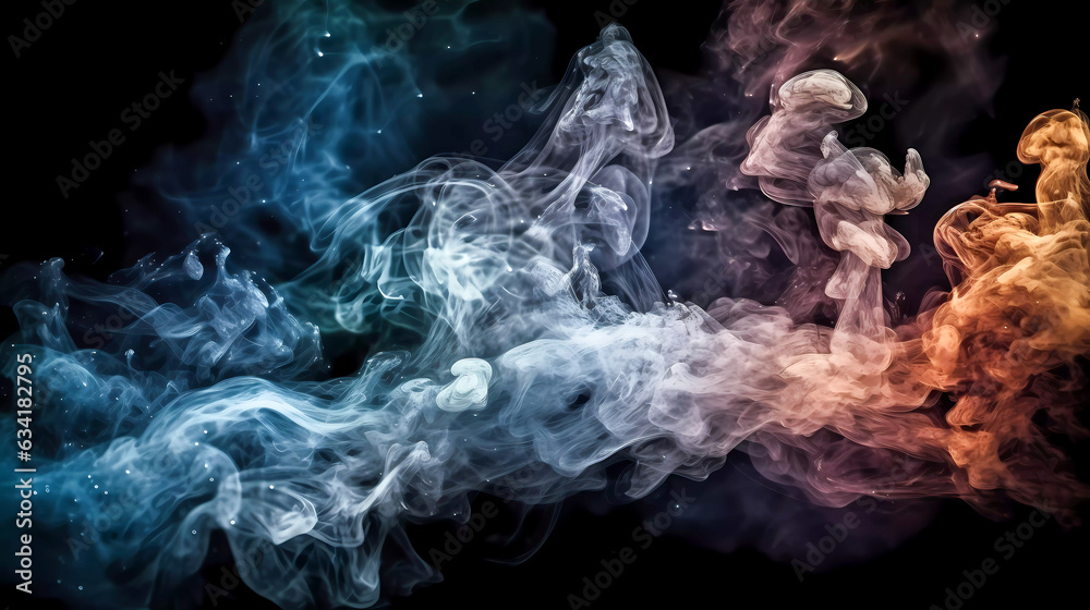 Canvas Prints deep space, smoke, stars and galaxies. on a dark background.. generative ai technology.