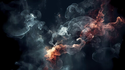 Deep space, smoke, stars and galaxies. On a dark background.. Generative AI technology.