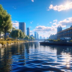 Fototapeta premium River in the city