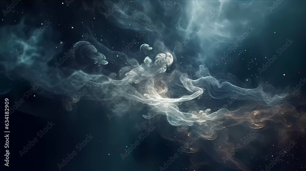 Canvas Prints deep space, smoke, stars and galaxies. on a dark background.. generative ai technology.