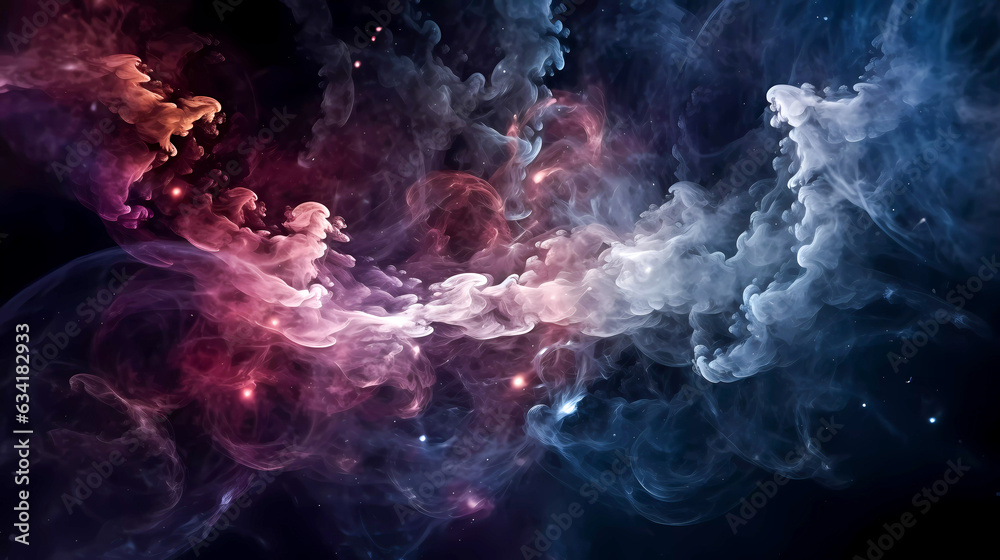 Canvas Prints deep space, smoke, stars and galaxies. on a dark background.. generative ai technology.