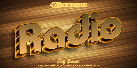 Old Retro Nostalgic Shiny Radio Vector Editable Text Effect Template