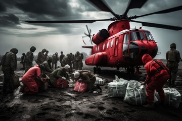 Humanitarian aid, representing global compassion and support - obrazy, fototapety, plakaty