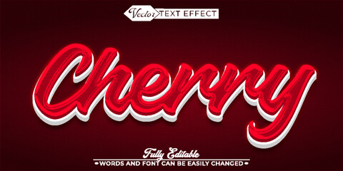 Red Cherry Vector Editable Text Effect Template