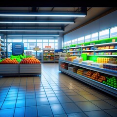 Fototapeta premium Supermarket. Image created by AI