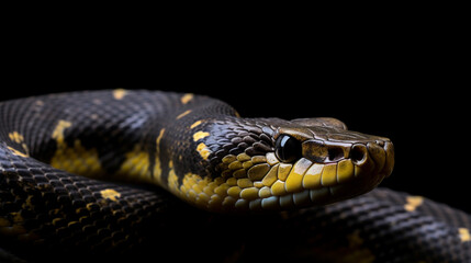 Fototapeta premium A black and yellow snake